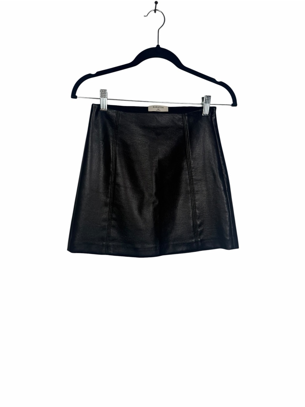 Aritzia Babaton Faux Leather Mini Skirt Black Size 00